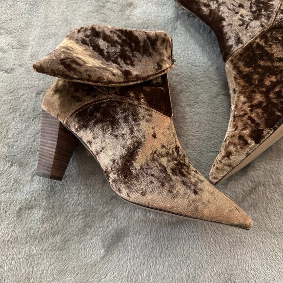 Free People Crushed Velvet Moonlight Ankle Boots Booties 41 US 9.5 10 - Picture 2 of 8